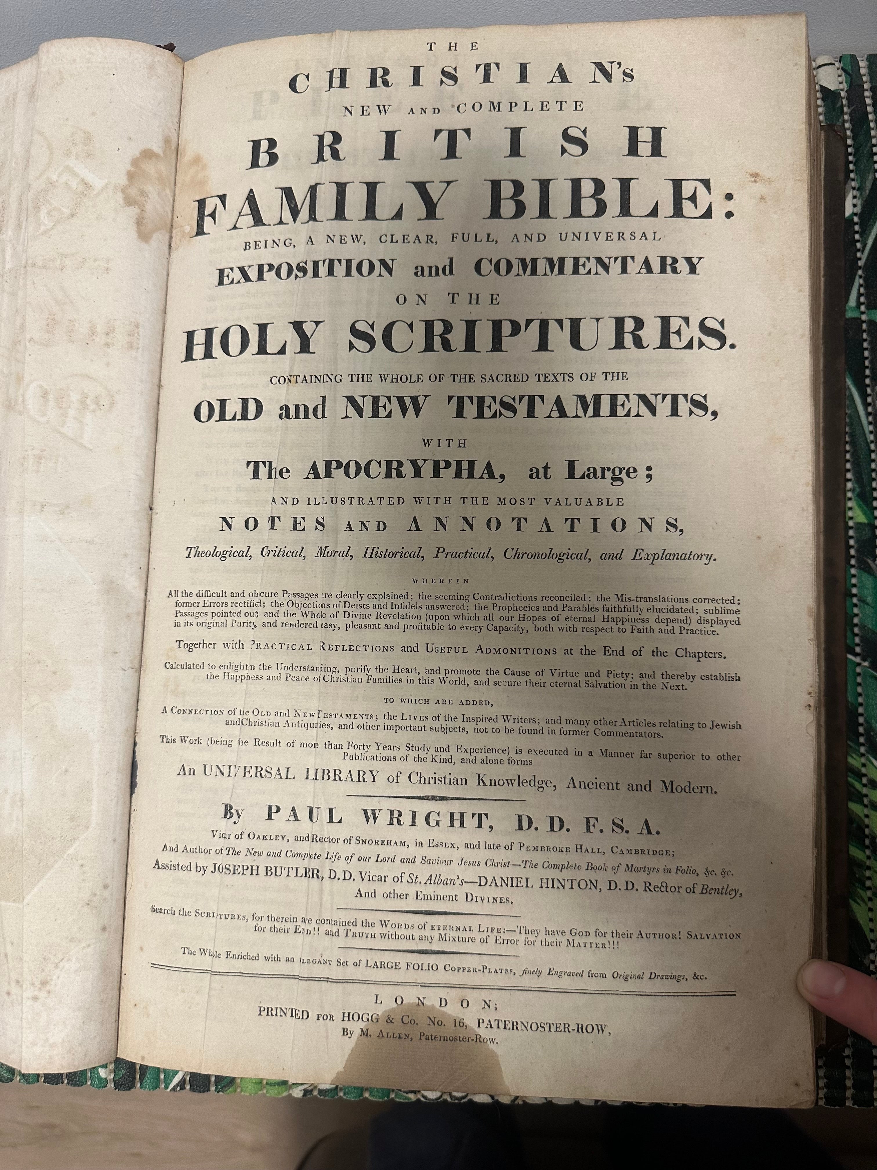 Biblia 1790rok Stary i Nowy Testament